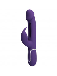 PRETTY LOVE - VIBRATORE MULTIFUNZIONE KAMPAS RABBIT 3 IN 1 CON LINGUA VIOLA