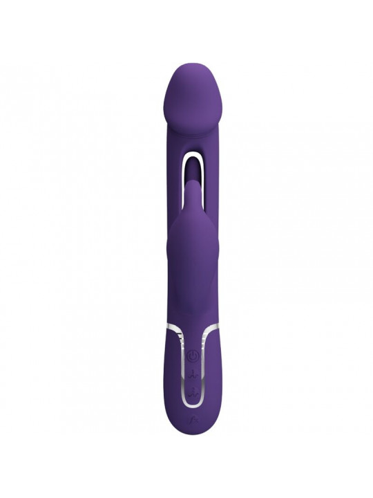 PRETTY LOVE - VIBRATORE MULTIFUNZIONE KAMPAS RABBIT 3 IN 1 CON LINGUA VIOLA