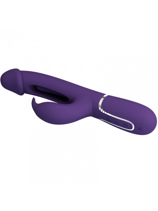 PRETTY LOVE - VIBRATORE MULTIFUNZIONE KAMPAS RABBIT 3 IN 1 CON LINGUA VIOLA