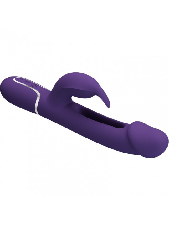 PRETTY LOVE - VIBRATORE MULTIFUNZIONE KAMPAS RABBIT 3 IN 1 CON LINGUA VIOLA