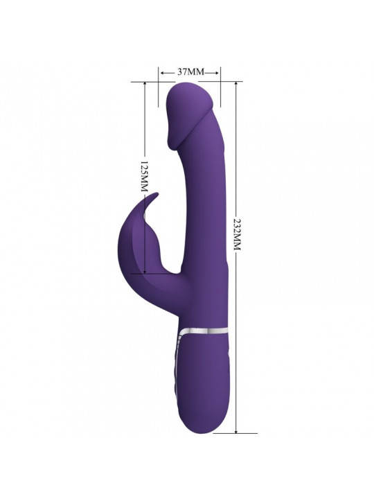 PRETTY LOVE - VIBRATORE MULTIFUNZIONE KAMPAS RABBIT 3 IN 1 CON LINGUA VIOLA