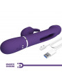 PRETTY LOVE - VIBRATORE MULTIFUNZIONE KAMPAS RABBIT 3 IN 1 CON LINGUA VIOLA