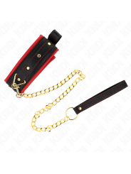 KINK - COLLARE CON GUINZAGLIO IN TESSUTO TINTO REGOLABILE 33-48 CM X 5,7 CM