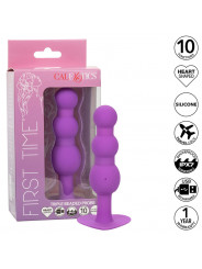 CALEXOTICS - FIRST TIME PLUG ANALE SONDA A TRIPLA PERLINE 10 VIBRAZIONI VIOLA