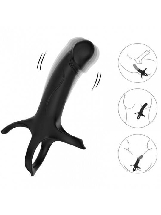 ARMONY - DILDO CON ANELLO E VIBRATORE NERO