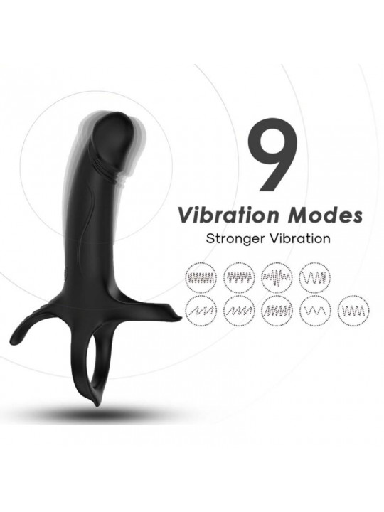 ARMONY - DILDO CON ANELLO E VIBRATORE NERO