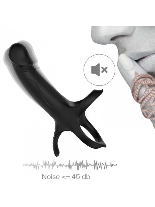 ARMONY - DILDO CON ANELLO E VIBRATORE NERO