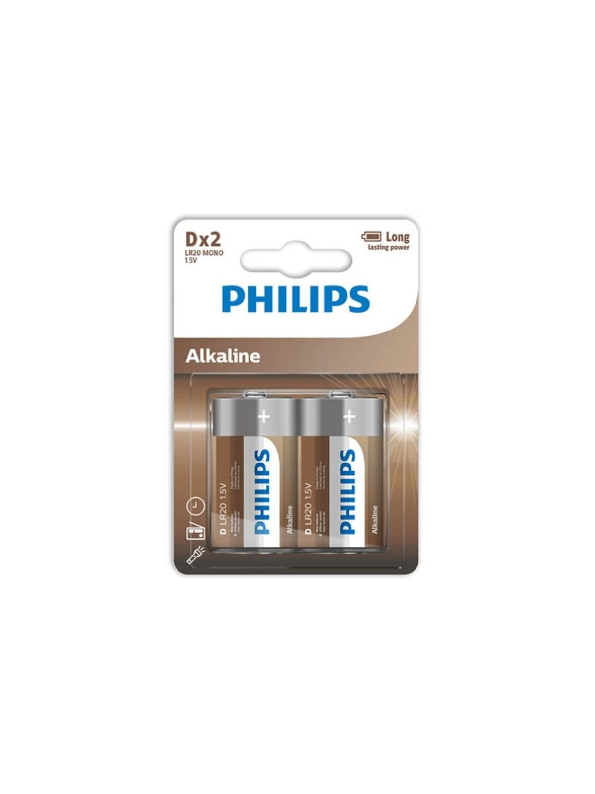 PHILIPS - BATTERIA ALCALINA D LR20 BLISTER*2