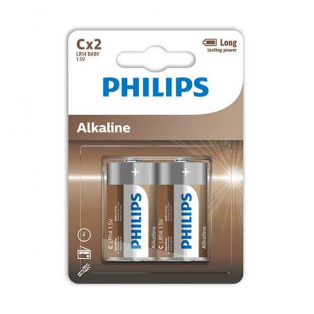 PHILIPS - BATTERIE ALCALINE C LR14 BLISTER*2