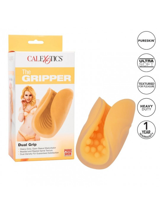 CALEXOTICS - MASTURBATORE BEADED GRIP ARANCIONE