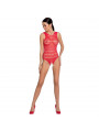 PASSION - WOMAN BS086 BODYSTOCKING ROSSO TAGLIA UNICA