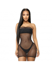 QUEEN LINGERIE - ABITO BODY A RETE CON DIAMANTI S/L