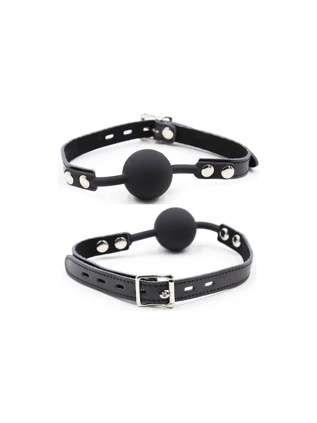 OHMAMA FETISH - BALL GAG IN SILICONE CON CINTURA IN PELLE (LUCCHETTO INCLUSO)