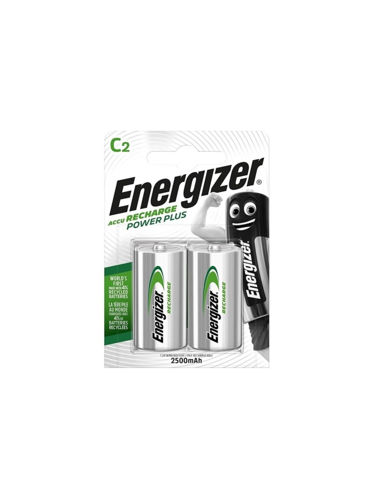 ENERGIZER - POWER PLUS BATTERIA RICARICABILE HR14 C 2500MAH 2 UNIT