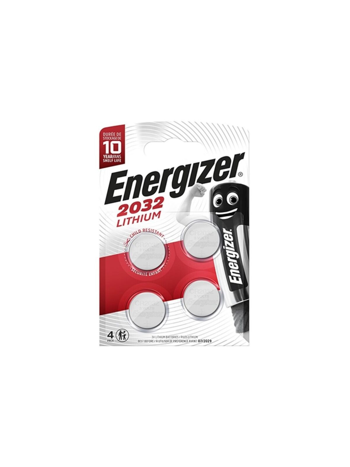 ENERGIZER - BATTERIA LITIO A TASTO CR2032 3V 4 UNIT