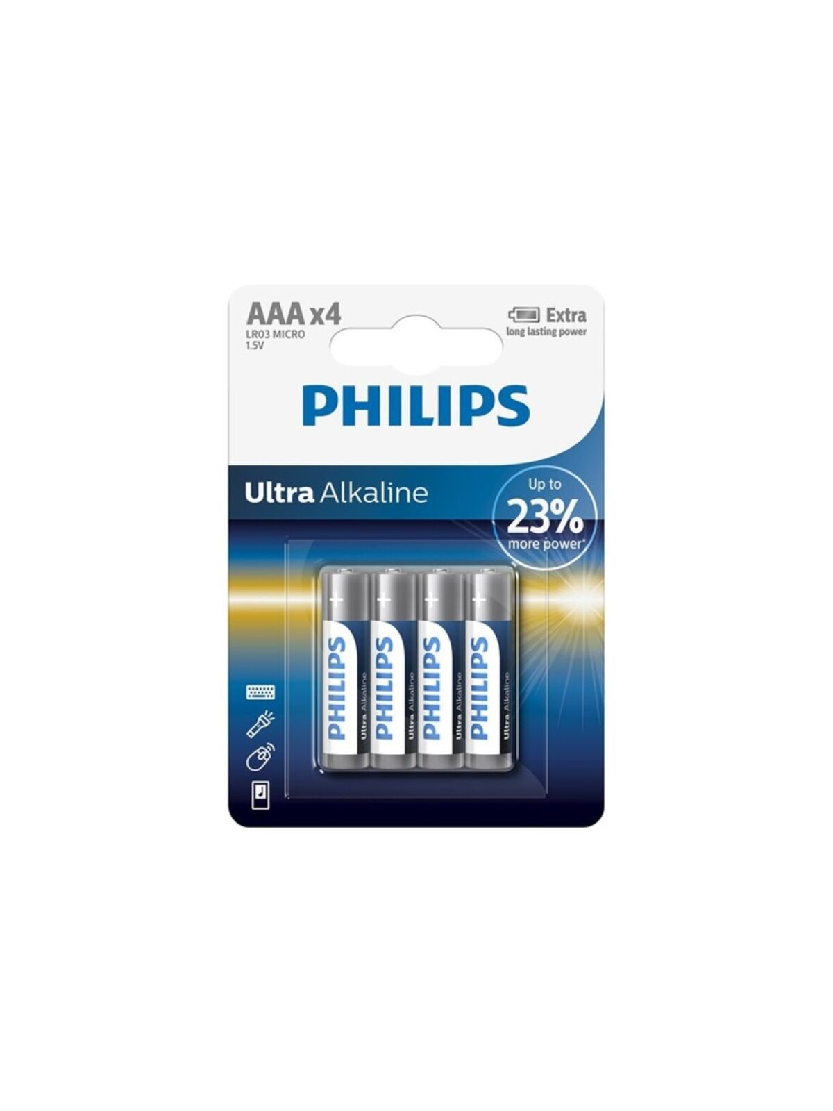 PHILIPS - BATTERIA ULTRA ALCALINA AAA LR03 4 UNITÀ