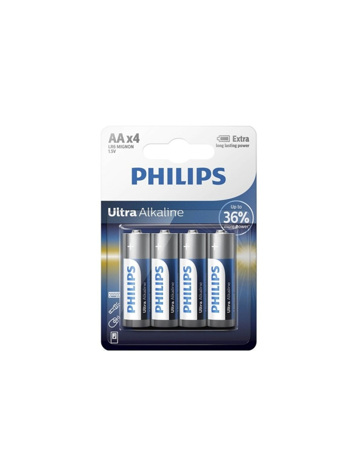 PHILIPS - BATTERIA ULTRA ALCALINA AA LR6 4 UNITÀ