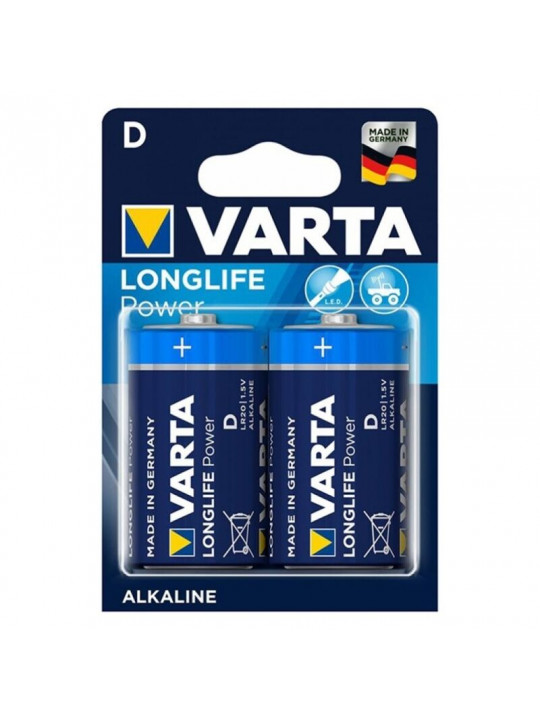 VARTA - LONGLIFE POWER BATTERIA ALCALINA D LR20 2 UNITÀ