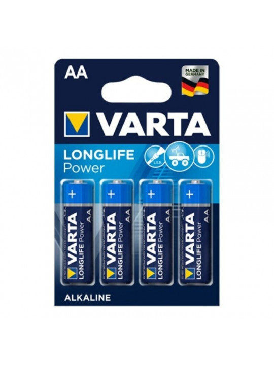 VARTA - LONGLIFE POWER BATTERIA ALCALINA AA LR6 4 UNITÀ