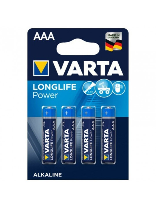 VARTA - LONGLIFE POWER BATTERIA ALCALINA AAA LR03 4 UNITÀ