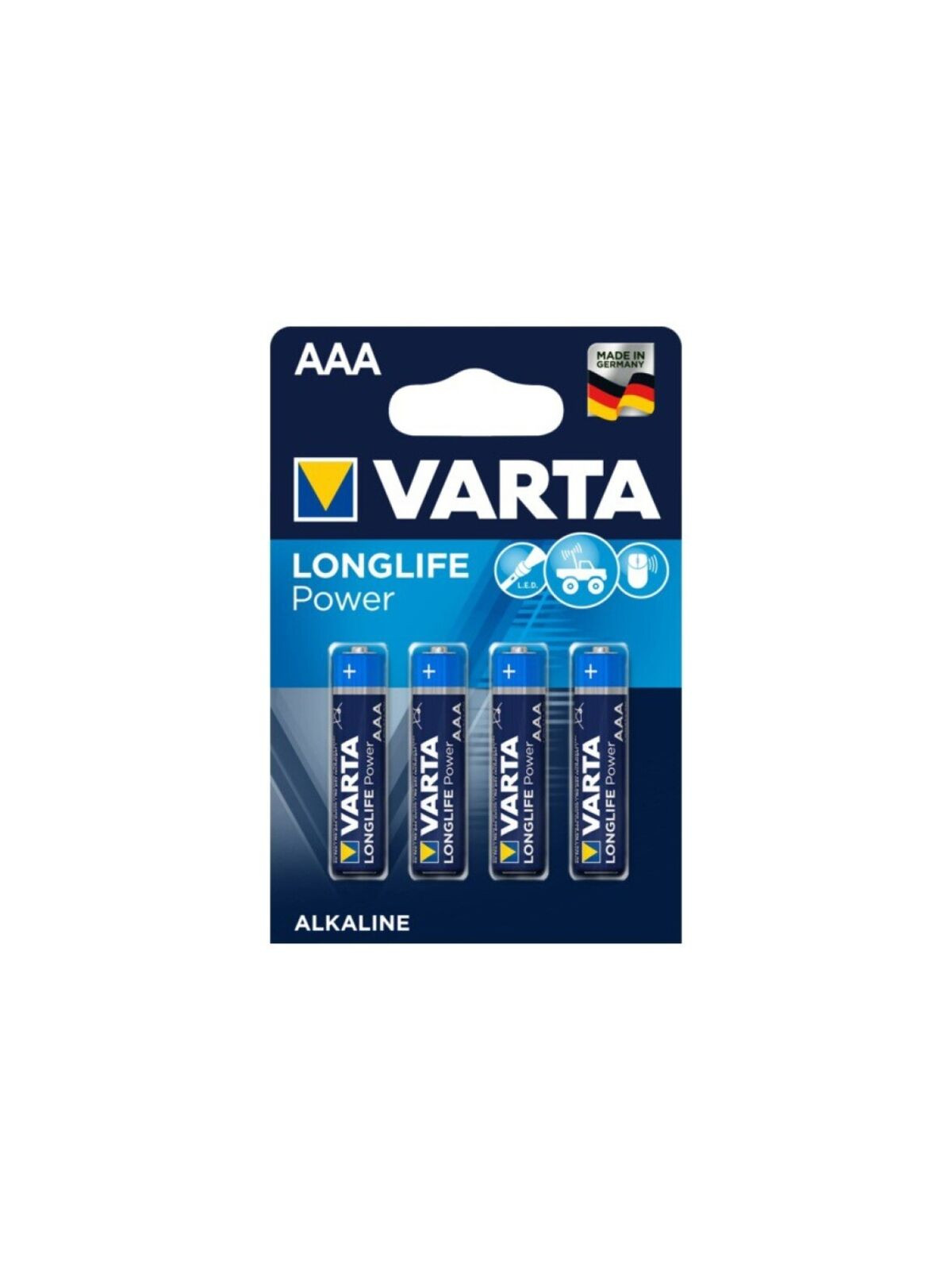 VARTA - LONGLIFE POWER BATTERIA ALCALINA AAA LR03 4 UNITÀ