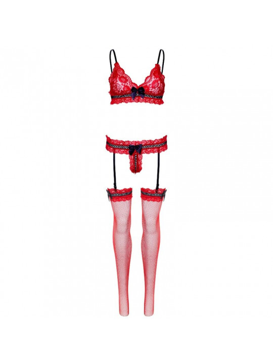 LEG AVENUE - SET TRE PEZZI TAGLIA UNICA - ROSSO