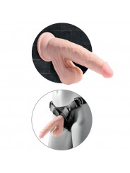 KING COCK - PLUS 3D DILDO SFERE OSCILLANTI 24.5 CM PELLE CHIARA