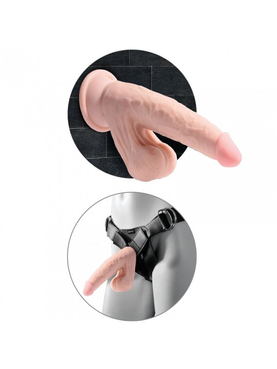 KING COCK - PLUS 3D DILDO SFERE OSCILLANTI 24.5 CM PELLE CHIARA