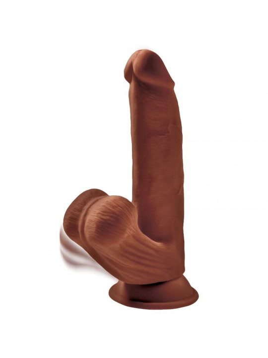 KING COCK - PLUS 3D DILDO SFERE OSCILLANTI 24.5 CM MARRONE