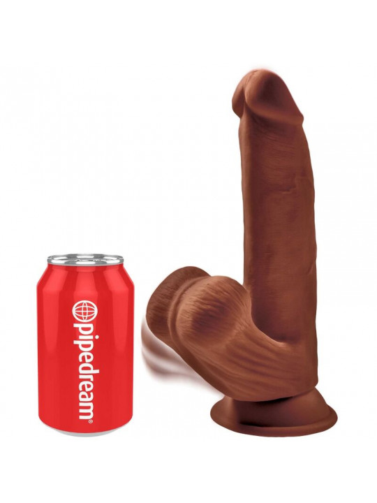 KING COCK - PLUS 3D DILDO SFERE OSCILLANTI 24.5 CM MARRONE