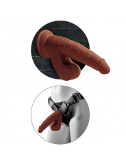 KING COCK - PLUS 3D DILDO SFERE OSCILLANTI 24.5 CM MARRONE