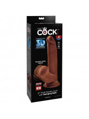 KING COCK - PLUS 3D DILDO SFERE OSCILLANTI 24.5 CM MARRONE