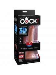 KING COCK - PLUS 3D DILDO TRIPLA DENSIT 18 CM