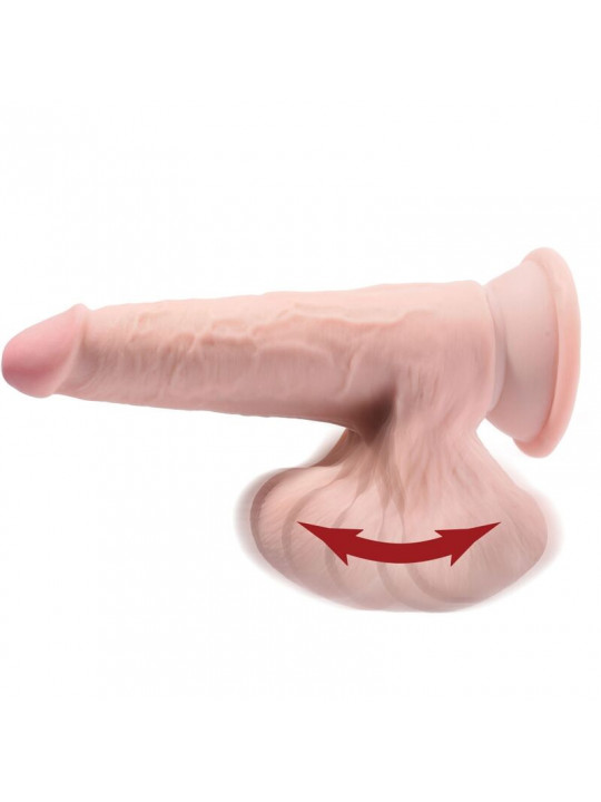 KING COCK - PLUS 3D DILDO SFERE OSCILLANTI 15.2 CM PELLE CHIARA