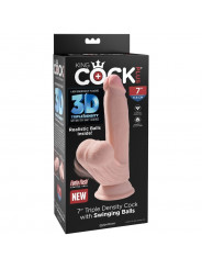 KING COCK - PLUS 3D DILDO SFERE OSCILLANTI 15.2 CM PELLE CHIARA