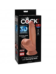 KING COCK - PLUS 3D DILDO SFERE OSCILLANTI 15.2 CM