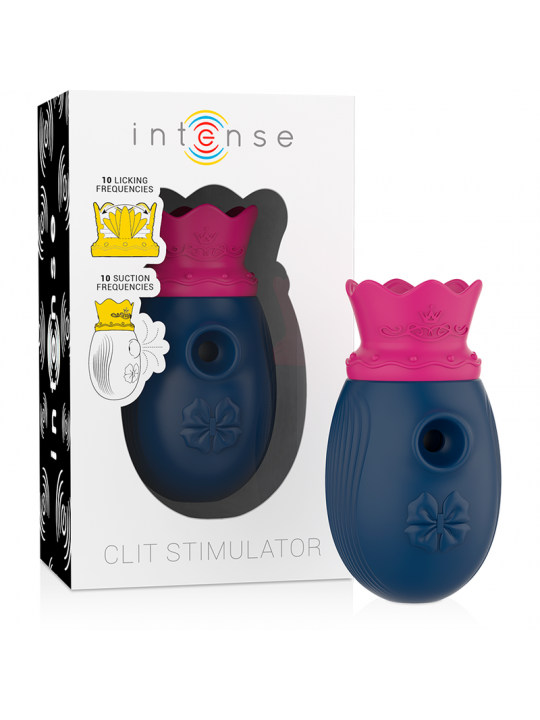 INTENSE - STIMOLATORE DEL CLIT 10 FREQUENZE DI LECCATA E ASPIRAZIONE - BLU