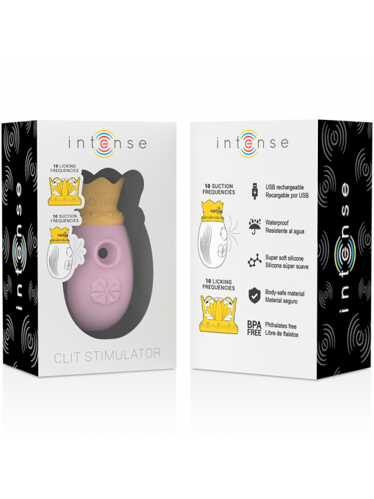 INTENSE - STIMOLATORE DEL CLIT 10 FREQUENZE DI LECCATA E ASPIRAZIONE - ROSA