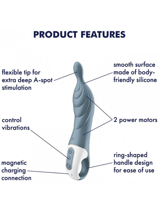 SATISFYER - VIBRATORE AMAZING 2 ASPOT GRIGIO