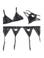 SUBBLIME - SET TRE PEZZI REGGISENO + REGGICALZE + PERIZOMA S/M