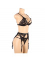 SUBBLIME - SET TRE PEZZI BRA+ REGGICALZE + PERIZOMA L/XL