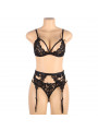 SUBBLIME - SET TRE PEZZI BRA+ REGGICALZE + PERIZOMA L/XL