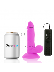 DIVERSIA - DILDO VIBRANTE FLESSIBILE VIOLA 17 CM -O- 3.3 CM