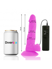 DIVERSIA - DILDO VIBRANTE FLESSIBILE VIOLA 18 CM -O- 4 CM