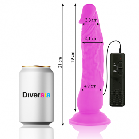 DIVERSIA - DILDO VIBRANTE FLESSIBILE VIOLA 21 CM -O- 4.9 CM