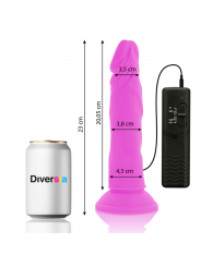 DIVERSIA - DILDO VIBRANTE FLESSIBILE VIOLA 23 CM -O- 4.3 CM