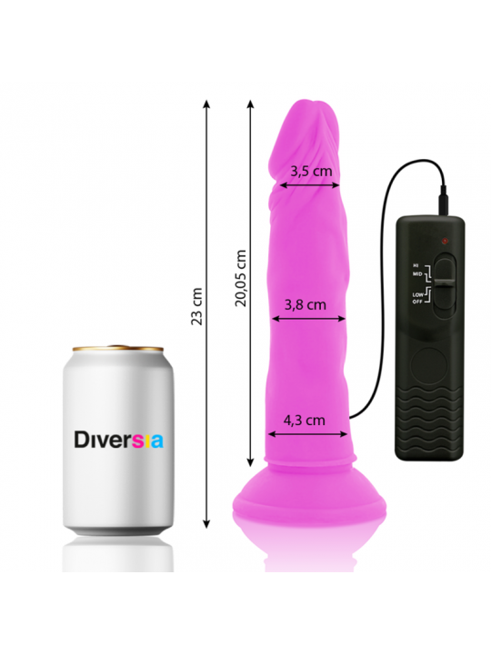 DIVERSIA - DILDO VIBRANTE FLESSIBILE VIOLA 23 CM -O- 4.3 CM