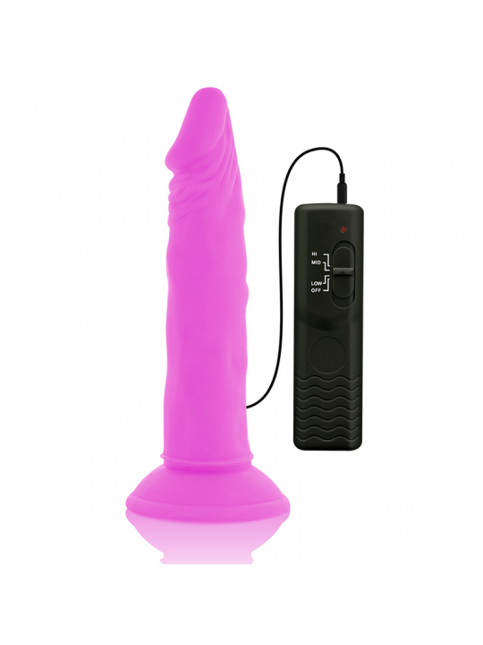 DIVERSIA - DILDO VIBRANTE FLESSIBILE VIOLA 23 CM -O- 4.3 CM