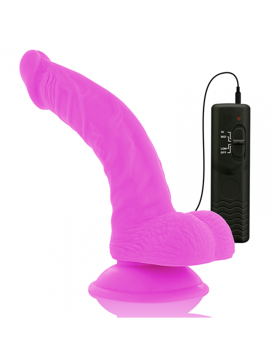 DIVERSIA - DILDO VIBRANTE FLESSIBILE VIOLA 21.5 CM -O- 4.5 CM