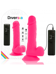 DIVERSIA - DILDO VIBRANTE FLESSIBILE ROSA 20.5 CM -O- 4.2 CM